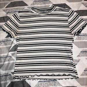 Black and White Striped Blouse